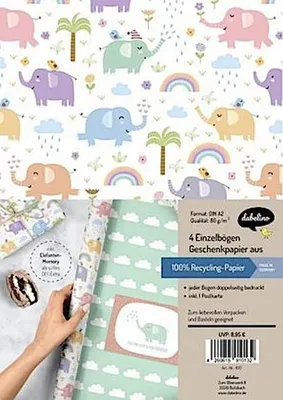 Image de Lot de papiers cadeaux « Éléphants »