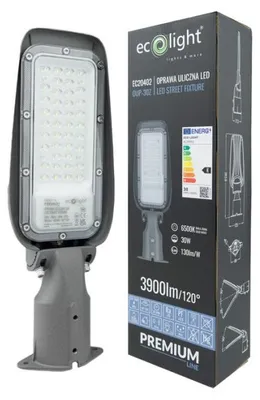 Obrázek produktu pro LED pouliční lampa, vodotěsná, hliníková, 30W, osvětlení pro ulice