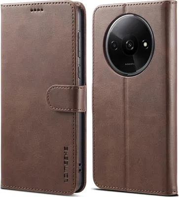 Produktbild von Hülle für Xiaomi Redmi A3, Klapphüllen Brieftasche Leder Magnetverschluss Ständer Schutzhülle Braun