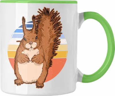 Produktbild von Trendation - Eichhörnchen Tasse Geschenk Grafik Vintage für Eichhörnchen Liebhaber Geschenkidee Lustige Tasse (Grün)