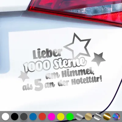 Produktbild von PantherPixel 1000 Sterne Aufkleber am Himmel Reisen Urlaub Camping Sticker Auto Geschenkidee Farbe Chrom-Silber
