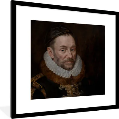 Produktbild von MuchoWow® Gerahmtes Poster Wilhelm von Oranien - Gemälde - Alte Meister - Kunst 40x40 cm - Poster mit Schwarzem Bilderrahmen Wandposter Rahmen Foto Bilder - Poster - Plakat im Rahmen