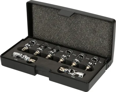 Produktbild von KS Tools 917.1490, Steckschlüssel-Satz, 1/4", 8 Kopf/Köpfe, Chrom-Vanadium-Stahl, DIN 3120, ISO 1174, 350 g