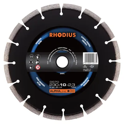 Immagine prodotto di Disco da taglio diamantato - ALPHALINE - DG 70 - 230 X 10,0 X 2,3 X 22,23 mm