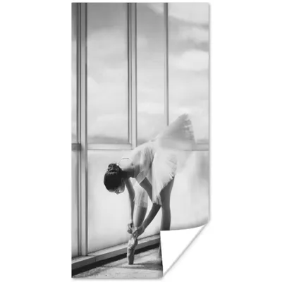 Produktbild von MuchoWow® Poster Ballett - Ballerina - Ballettschuhe - Schwarz und weiß 20x40 cm - Plakat - Foto