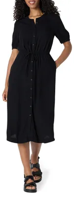 Produktbild von Amazon Essentials Damen Relaxed Fit Halbarm Tailliert Midi A-Linie Kleid Schwarz XX-Large