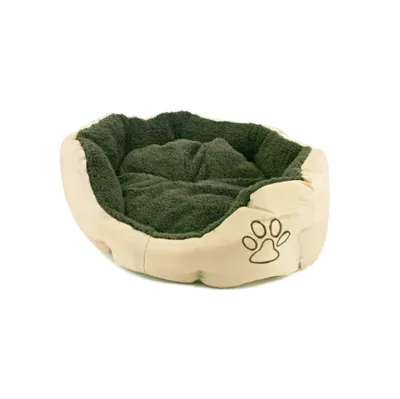 Obrázok produktu pre Akinu Pelech pre psov z nylonu a rúna okrúhly s labkou pre psov béžový S 45 x 40 cm