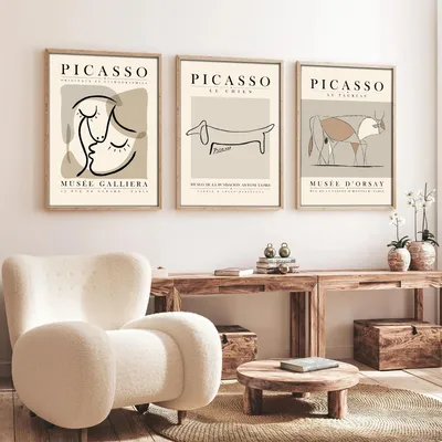 Image de Wallity, élégante décoration murale (3 pièces), 30 x 40 cm | 100 % MDF (3 mm) avec cadre 100 % bois massif (2 cm) | Idéal pour un intérieur moderne et pour apporter une touche d'élégance.