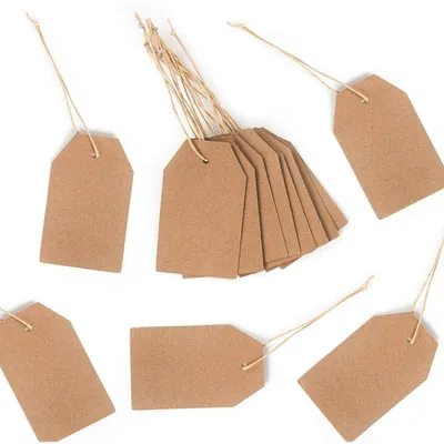 Produktbild von 24 Papieranhänger natur aus Kraftpapier - 9 x 5,5 cm