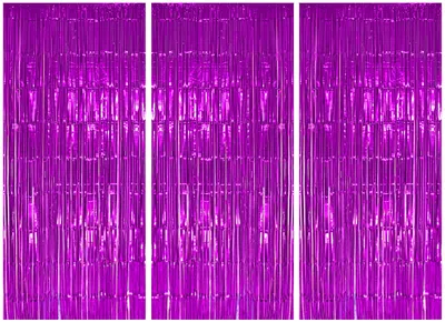 Produktbild von 3x Lametta Vorhang - pink - 91x244 cm