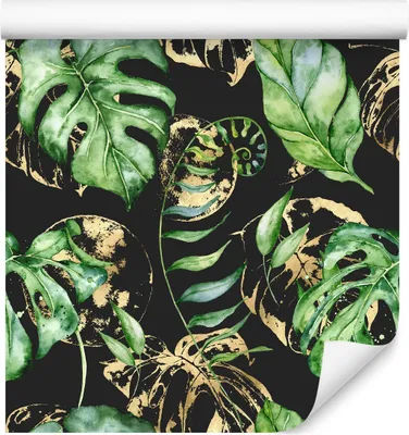 Produktbild von 10m VLIES TAPETE Rolle Aquarell tropische Blätter Natur Ornamente Wohnzimmer Schlafzimmer 6470