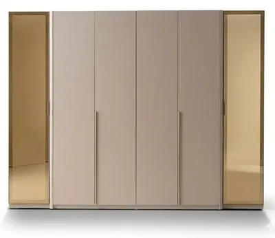 Immagine prodotto di Armadio beige, dal design moderno, grande, in legno, con 4 ante, ideale per l'arredamento della camera da letto