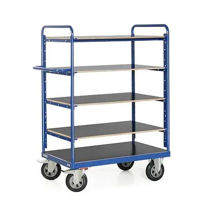 Produktbild von Bako Logistiksysteme Etagenwagen F600 mit 5 Ladeflächen 600kg Tragkraft 1500mm hoch 1000x600mm