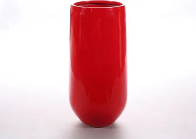 Produktbild von Elegant Einrichten | Pflanzkübel | Fiberglas | rund konisch | D55xH110cm | hochglanz rot.
