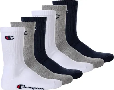 Produktbild von Champion Uni Socken, 6 Paar - Crew Socken Basic Blau/Weiß/Grau EU 39-42