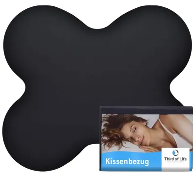 Kissenbezug schwarz, Mako-Baumwolle, 47x55 cm, mit Reißverschluss