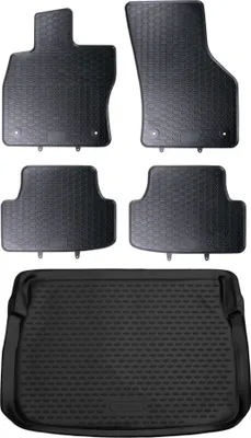 Produktbild von Gummi Kofferraumwanne + Fußmatten Set für VW Golf Sportsvan, Bj. 2014-2020