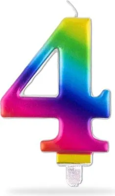 Immagine prodotto di Candela Numerica "4", 7,5 Cm, Iridescente