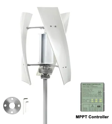 Produktbild von Windturbine – Windgenerator – Windmühle – Nachhaltige Energie – 3000 Watt Leistung – Aluminiumgehäuse – Weiß – 24 Volt