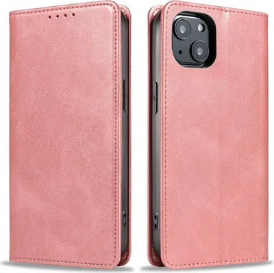 Produktbild von Handyhülle für Apple iPhone 15 Kunstleder Flip Cover Hülle Handytasche Case Kartenfach Farbe: Rosa