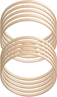 Produktbild von Holzringe zum Basteln, 8 cm Durchmesser, 10 Stück, für DIY Dekorationen
