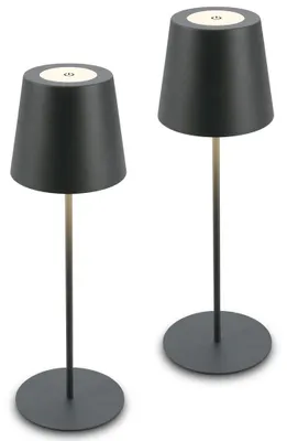 Immagine prodotto di 2x Lampada da tavolo a batteria Briloner LED Altezza regolabile antracite 36 cm