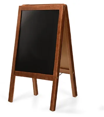 Produktbild von MG Design Kreidetafel-Aufsteller Holz 50x90 cm - beidseitig beschreibbar, klappbar, abwischbar, Kundenstopper für Gastro & Events