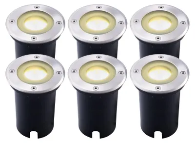 Produktbild von Ledvion 6er Set LED Bodenstrahler Außen IP67 3W 230V 345Lm 2700K GU10 weiss