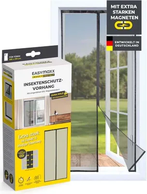 Produktbild von EASYmaxx Insect Protect Insektenschutzvorhang mit eingenähten XXL-Magnetbändern - 100 x 210 cm - Schwarz