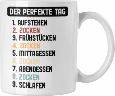 Produktbild von Trendation - Gamer Tasse Geschenk Jungen Zocker Mitbringsel Männer Tassen Zocken Gaming Geschenkideen PC Kinder Zubehör Spruch Lustig Jungs (Weiß)