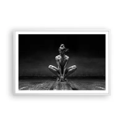 Produktbild von Gerahmtes Poster - Weißer Rahmen - Tänzerin Frau Ballerina - 91,5x61 cm - Wand Bild - Wanddeko - Wandbilder - Kunstposter - Wandposter - Bilderrahmen - Bilder - Kunstdruck - P2WAA91x61-4925