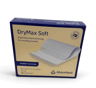 Imagen del producto de Drymax Extra Soft, apósito estéril para heridas, 10x10 cm, 25 unidades