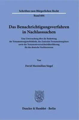 Produktbild von Das Benachrichtigungsverfahren in Nachlasssachen
