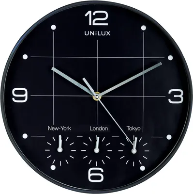 Produktbild von Unilux Wanduhr On Time, 30cm, schwarz