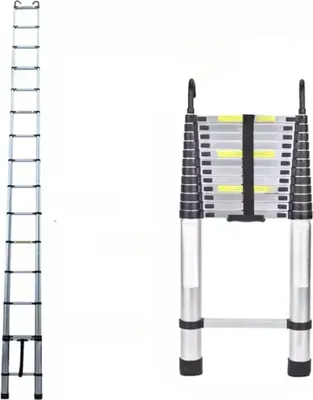 Productafbeelding van Telescoopladder Fioren Luxe – Aluminium vouwladder – Draagbare uitschuifladder – Antislipvoeten – Loofladder – 500 cm – Maximale draagvermogen 150 kg – EN131