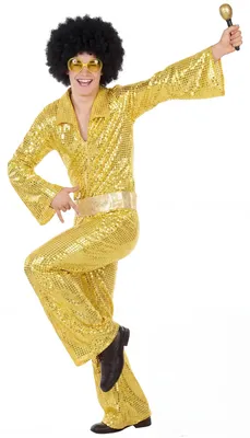 Immagine prodotto di Costume da discoteca anni '70 per uomo, colore oro, taglia XL