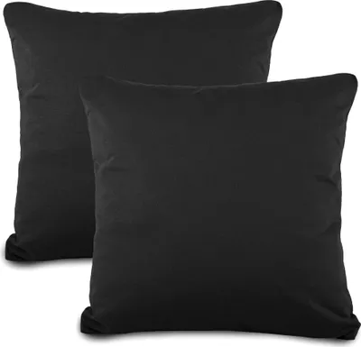 Produktbild von Doppelpack Active Bezug 50x50 schwarz Baumwolle Jersey Reißverschluss