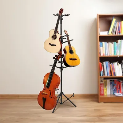 Obrázek produktu pro 3-úrovňový 9 Multi-Stand pro kytaru, více kytarových stojanů, vertikální kytarové stojany