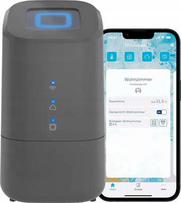 Zdjęcie produktu dla Homematic IP HmIP-HCU1, Antracyt, 868 - 868.6, 869.4 - 869.65 MHz, 0 - 400 m, IP20, 5 - 40 °C, Przewodowy i Bezprzewodowy
