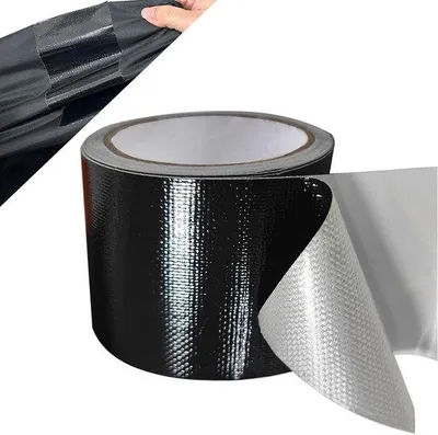 Image de Kit de réparation pour tentes noir - Kit de réparation en cuir pour tentes et auvents - 1 pièce - 5 cm x 10 m