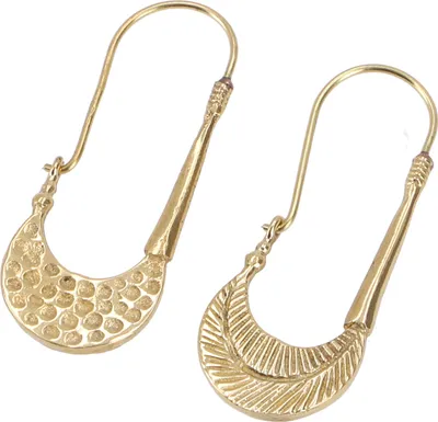 Produktbild von Tribalohrringe aus Messing, Boho Ethnoohrringe, Goaschmuck - Model 6/gold/mix, Gold-Farben, 6*2 cm, Ohrringe + Ohrstecker Modeschmuck