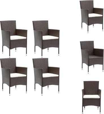 Produktbild von vidaXL Garten-Essstühle 4 Stk. Poly Rattan Braun - Gartenstühle