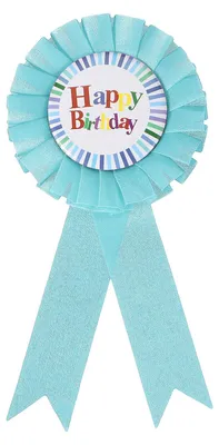 Verjaardagslint 15 x 7,5 cm, Stoff-Pin, hellblau, 1 Stück