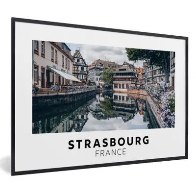 Produktbild von MuchoWow® Gerahmtes Poster Frankreich - Architektur - Wasser 60x40 cm - Poster mit Schwarzem Bilderrahmen Wandposter Rahmen Foto Bilder - Printing - Wanddeko Schlafzimmer