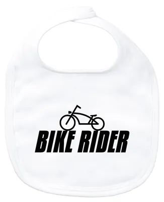 Produktbild von Huuraa Baby Lätzchen Bike Rider Fahrrad White Klettverschluss  Baumwolle Latz Geschenkidee