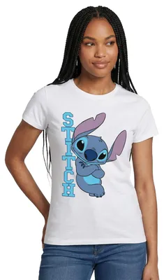 Produktbild von Lilo & Stitch | Stitch Mit Schriftzug Frauen T-Shirt, L, Weiß