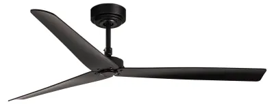 Image de Ventilateur de plafond - Noir mat - 132 cm - 6 vitesses - Télécommande - Idéal pour chambre