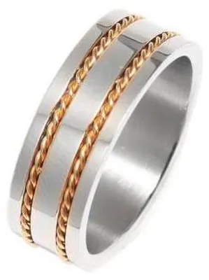 Produktbild von Herren Ring Edelstahl: Partnerring zweifarbig 62 (19.7 mm Ø)