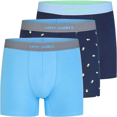 Produktbild von Happy Shorts Herren Boxer Jersey 3-Pack lemons - Größe M