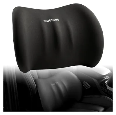 Produktbild von Lendenkissen für Auto und Bürostuhl, Lordosenstütze aus Memory Foam (Schwarz)